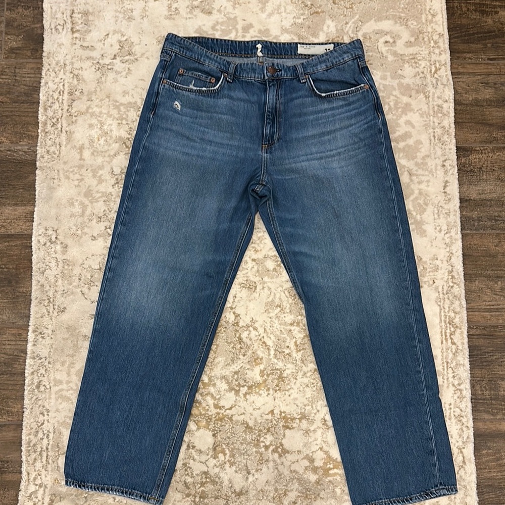 Rag & Bone Blue Boyfriend Jeans Classic Denim